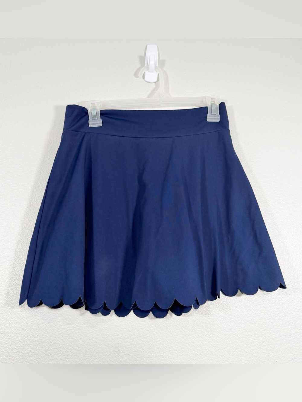J. Crew Active Skort Skirt Scalloped Hem Navy Blue Golf Tennis Shorts Women Med